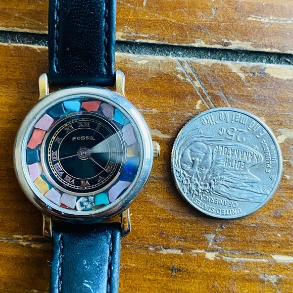 1994 FOSSIL MULTI COLOR STONE WATCH PC-9231 main image 3